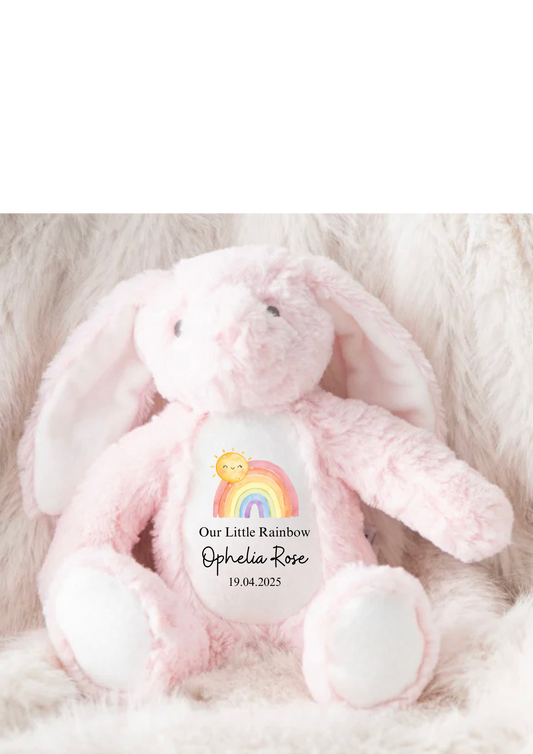 Personalised Little Rainbow Baby Bunny
