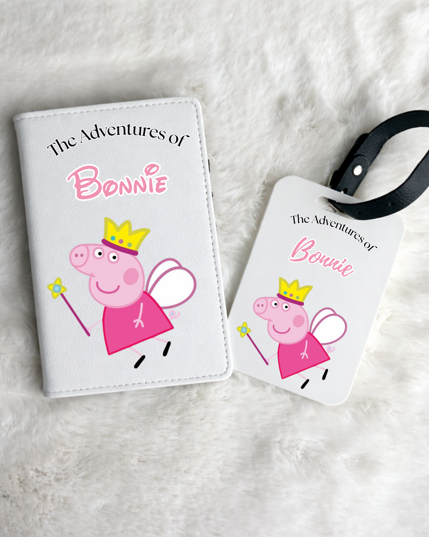 Personalised Peppa Passport Holder & Luggage Tag Set