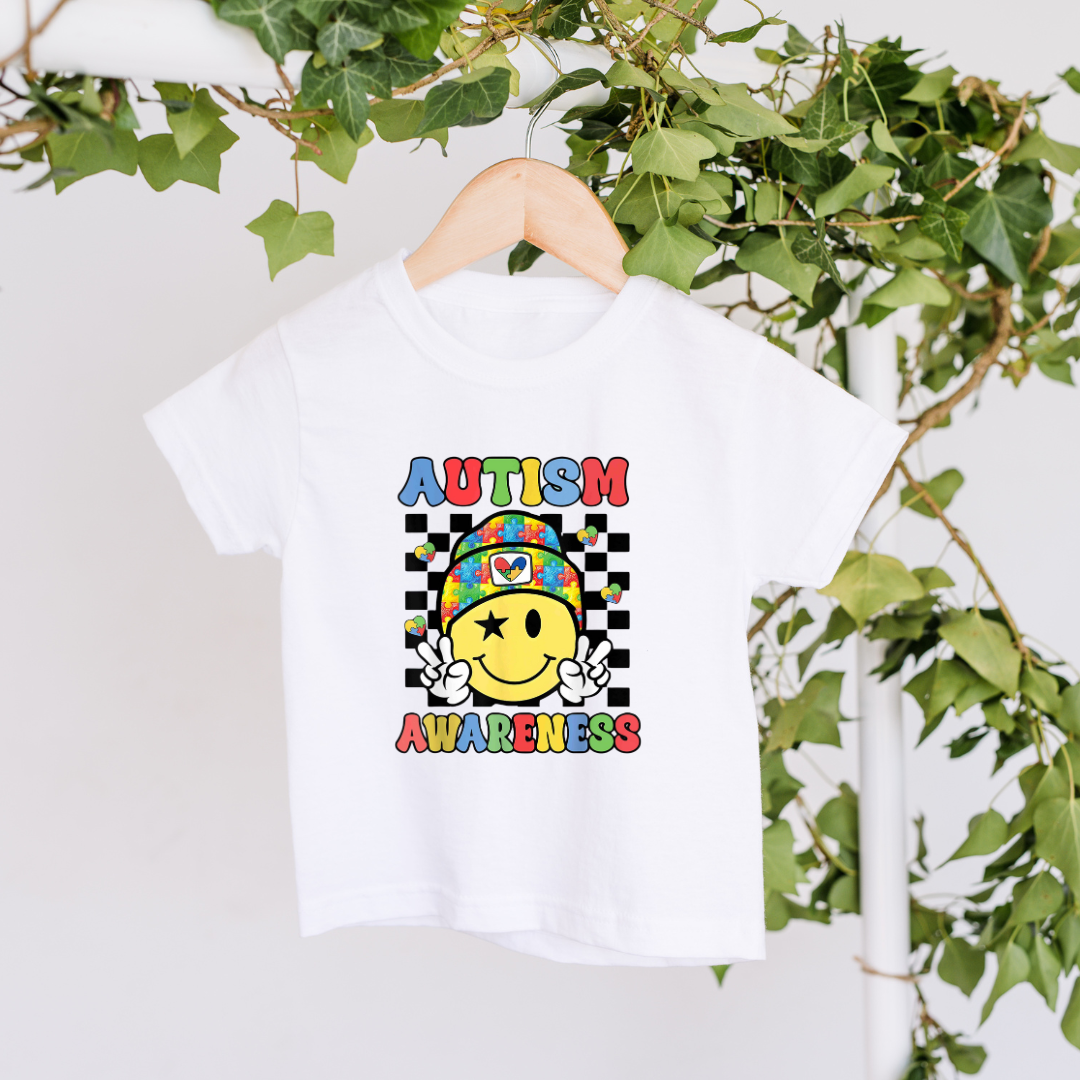 Personalised Smiley Face Autism Awareness T-shirt