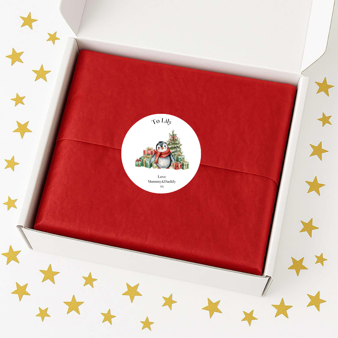 Personalised Penguin Christmas Gift Labels