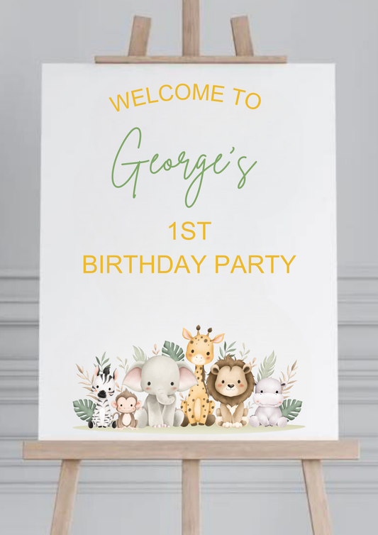 Safari Welcome Birthday Party Board