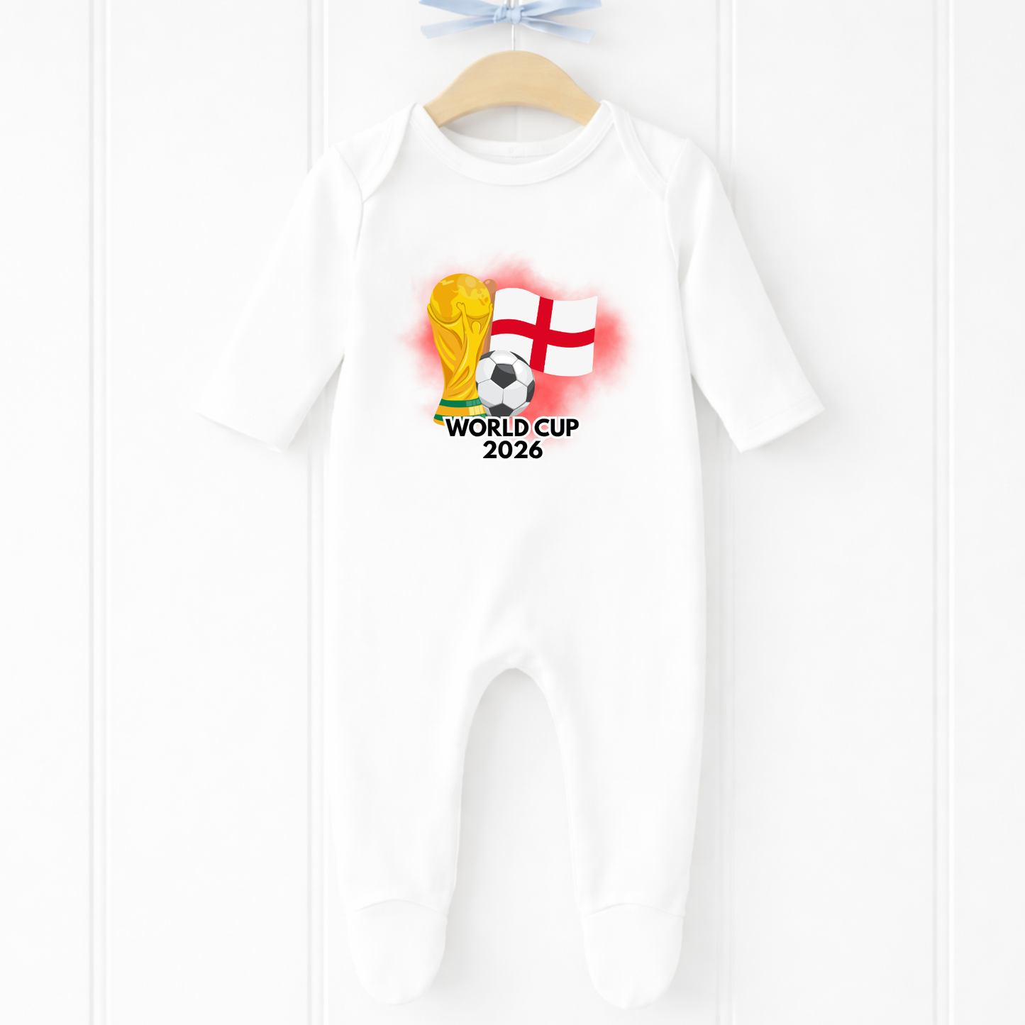 Personalised World Cup Baby Sleepsuit