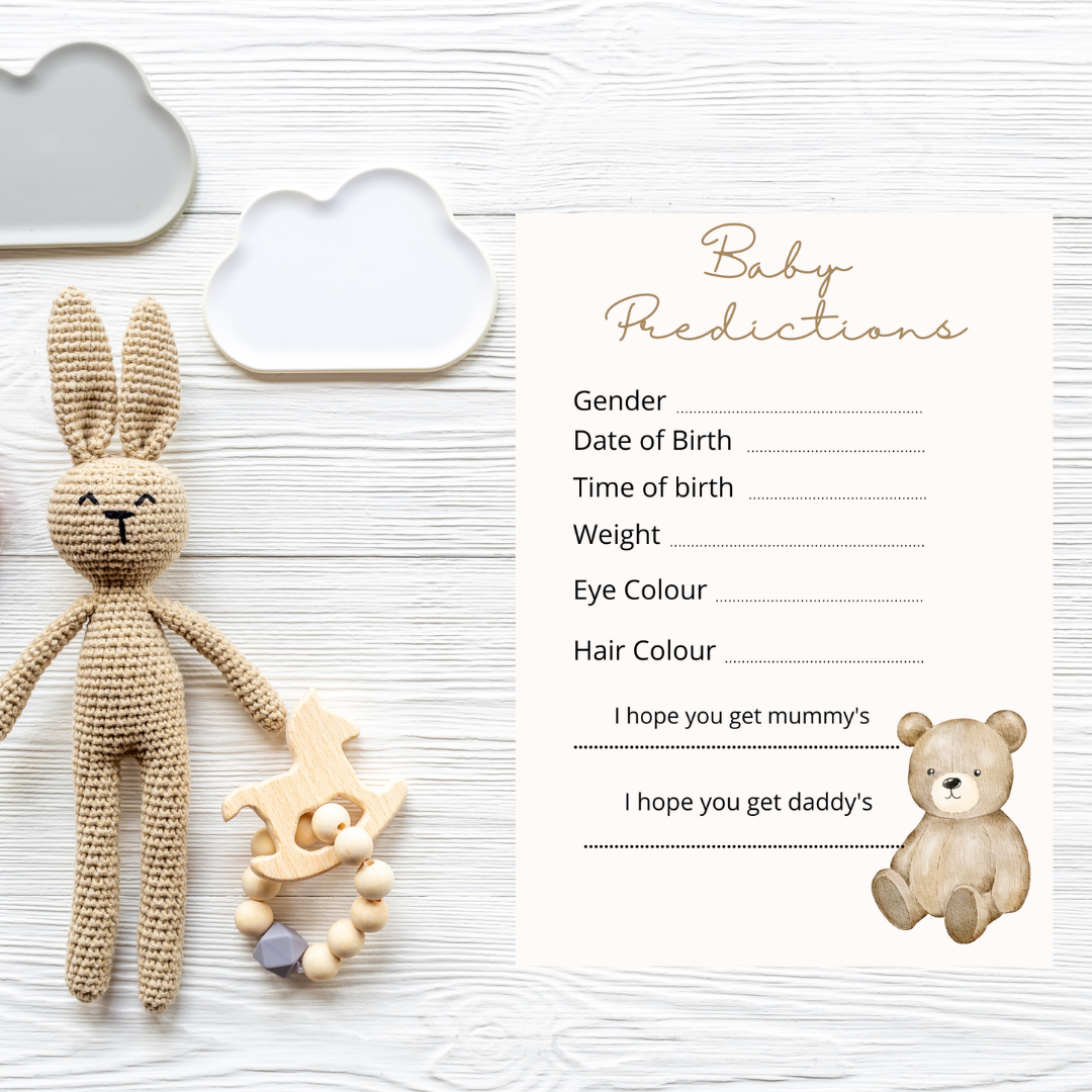 Neutral Bear Baby Shower Predictions