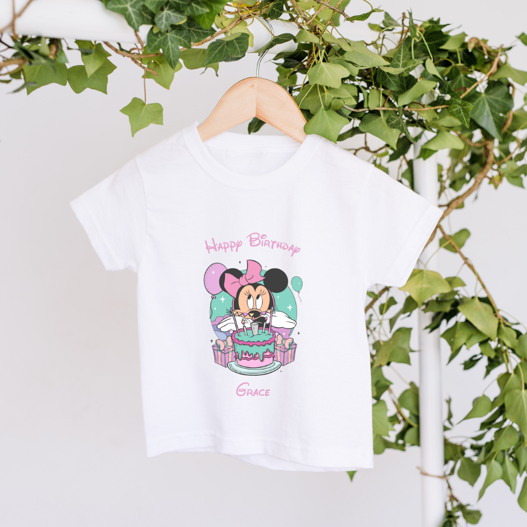 Personalised Birthday Minnie Mouse T-shirt