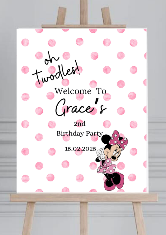 Pink Oh Toodles Birthday Welcome Board