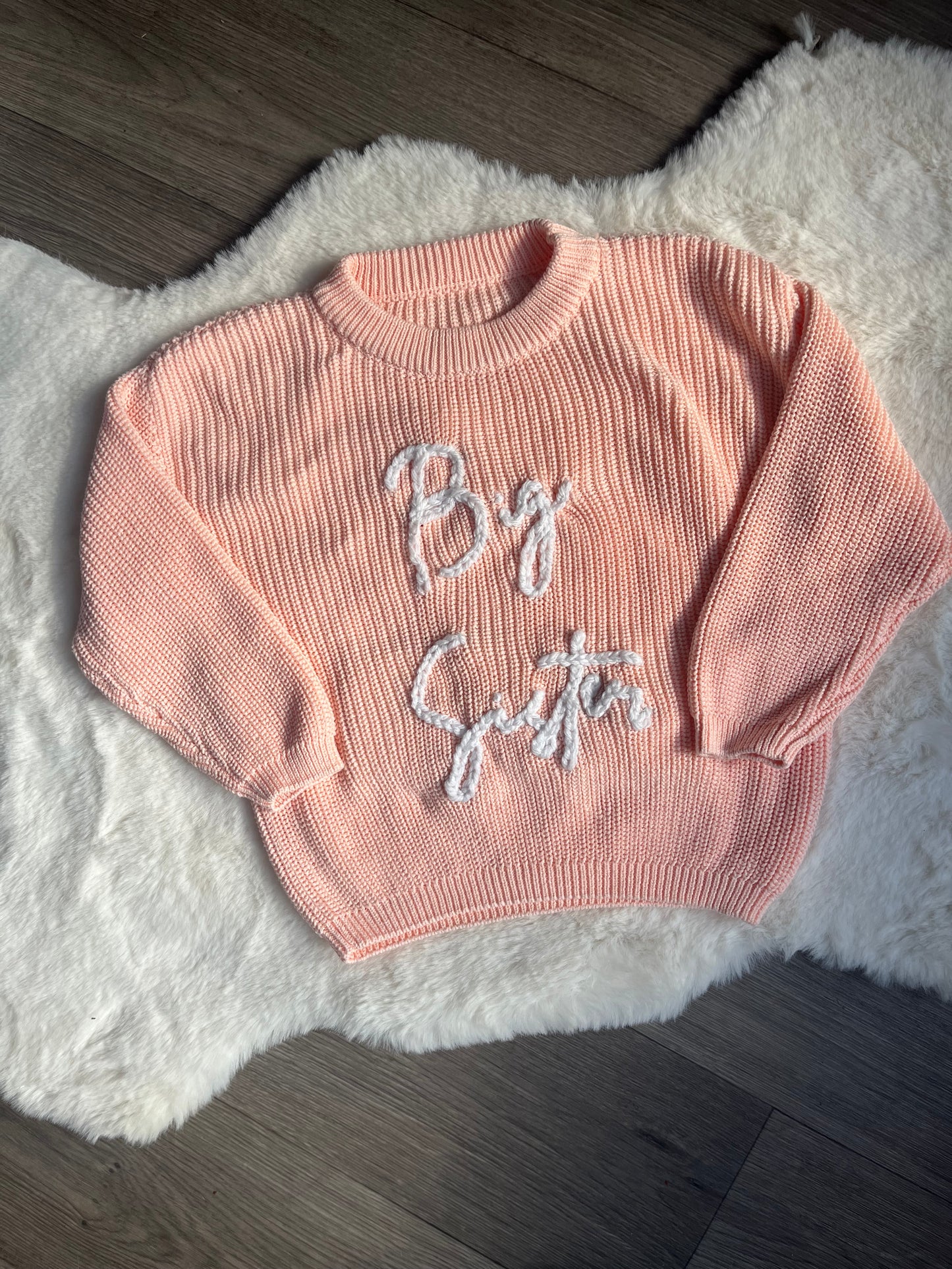 Personalised Hand Embroidery Brother/Sister Knitted Jumper