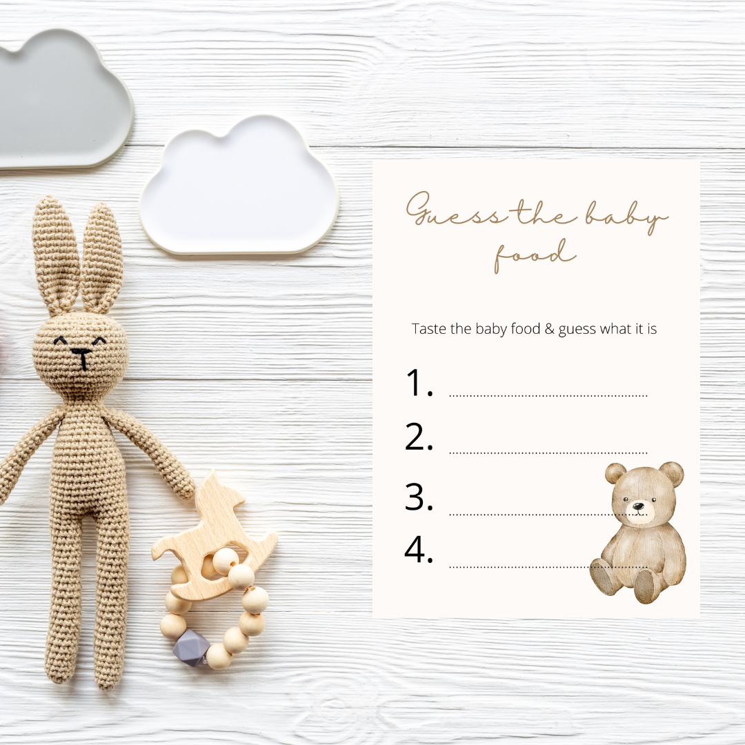 Neutral Guess The Baby Food Shower Game