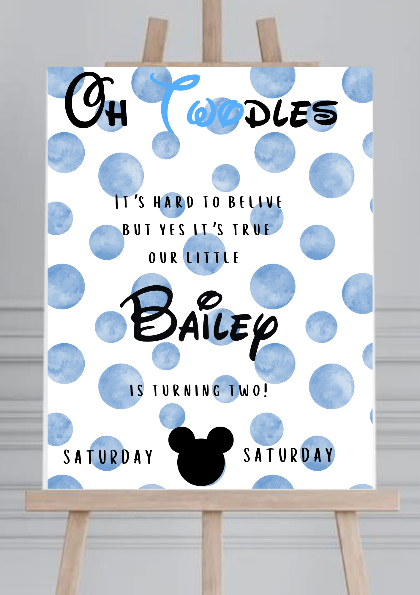 Blue Oh Toodles Welcome Birthday Board