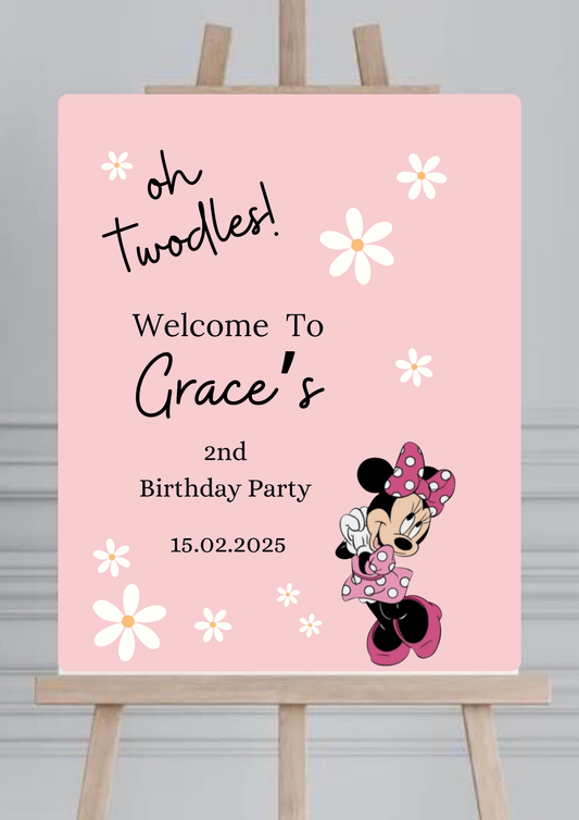 Pink Oh Toodles Birthday Welcome Board
