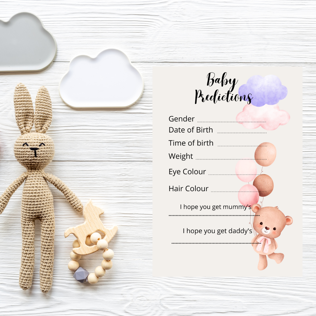 Lilac Oh Baby Shower Predictions Game