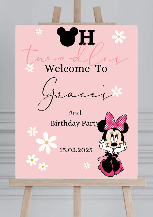 Pink Oh Toodles Birthday Welcome Board