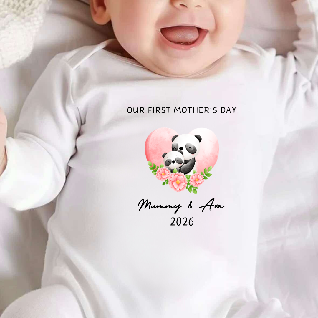 Personalised Our First Mothers Day Nanny And Me Sleepsuit