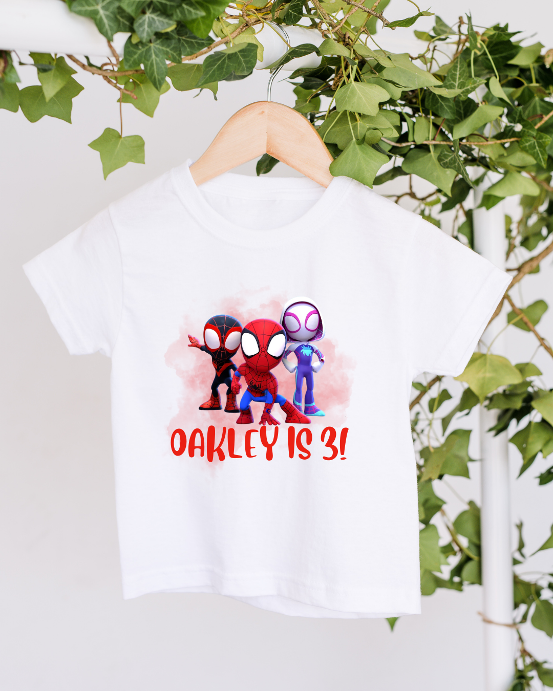 Personalised Spider Gang Birthday T-shirt alternative personalised design