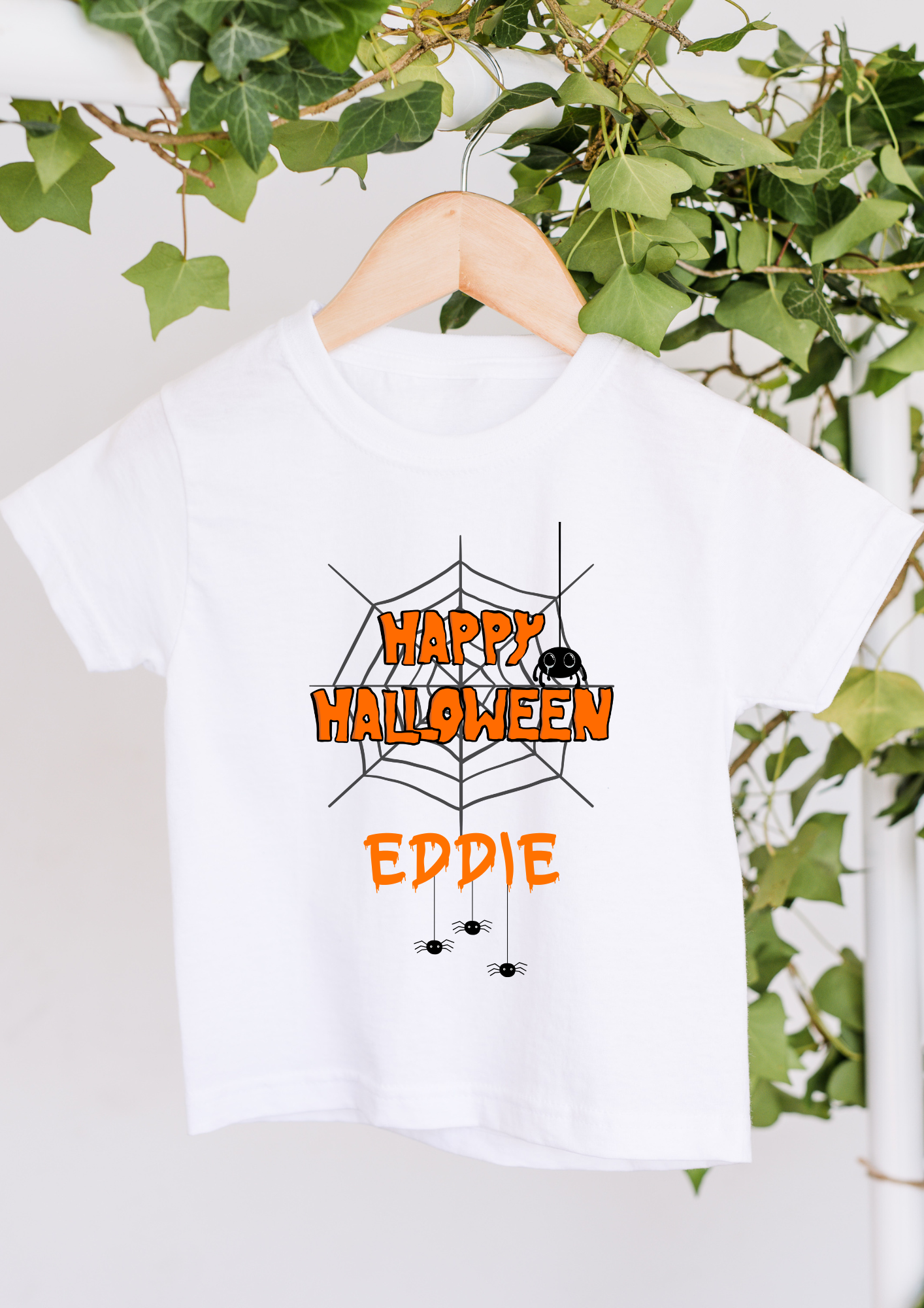 Personalised Halloween Spider Web T-shirt