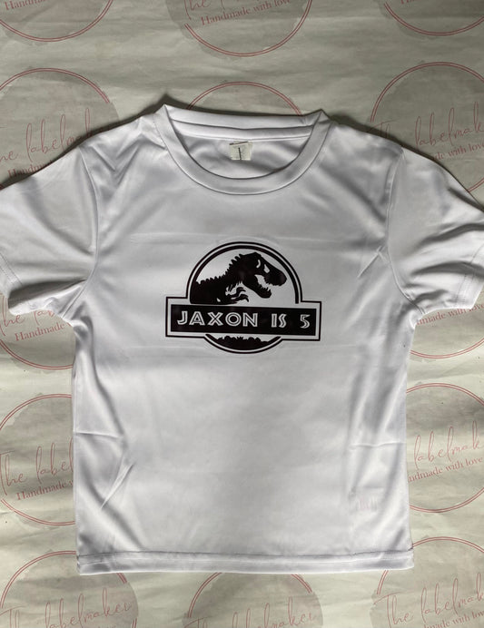 'Jaxon Is 5' Dino Birthday Tshirt