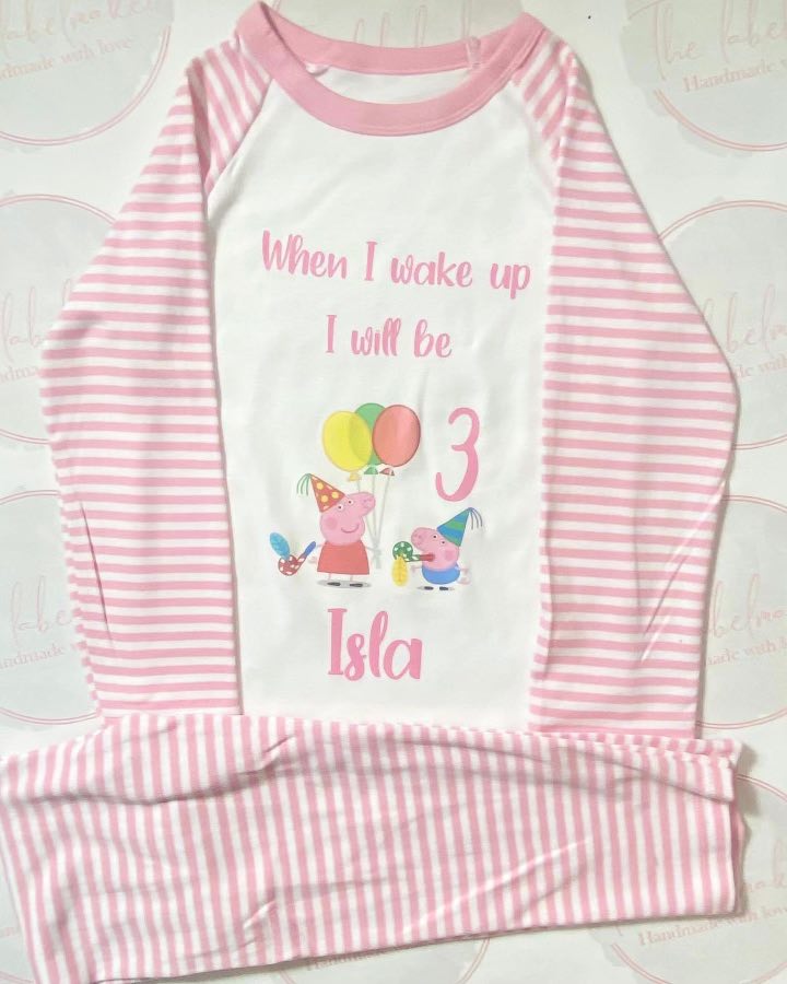 Personalised Peppa Pig Birthday Pyjamas