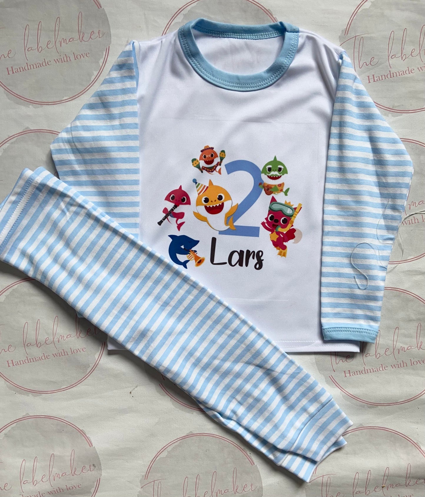 Personalised Birthday Baby Shark Pyjamas