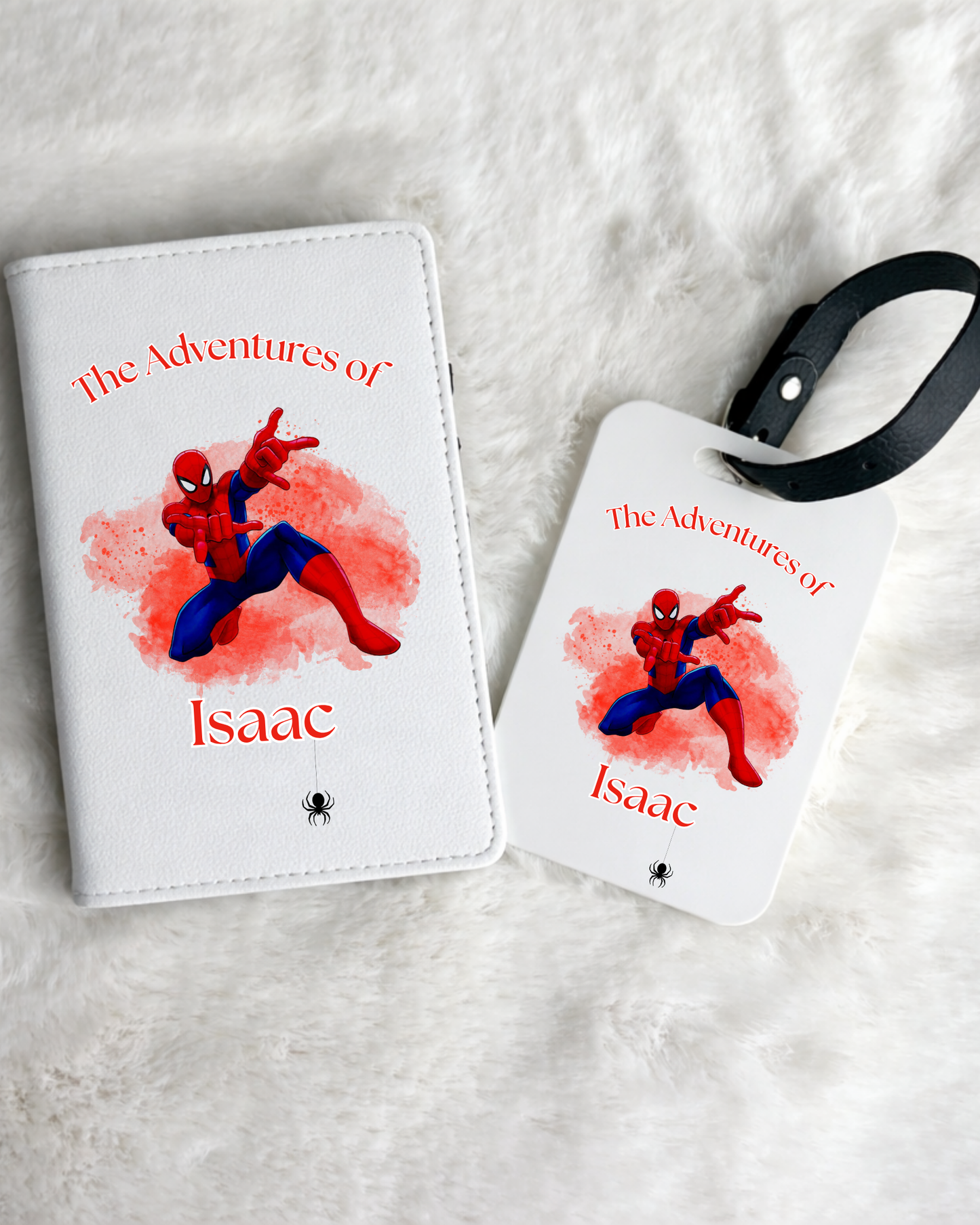 Personalised Spidey Passport Holder & Luggage Tag Set