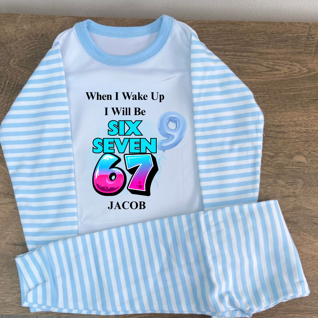 Personalise 67 Children's Birthday Pyjamas