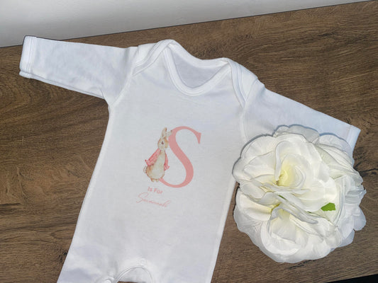 Personalised Letter and Name Sleepsuit