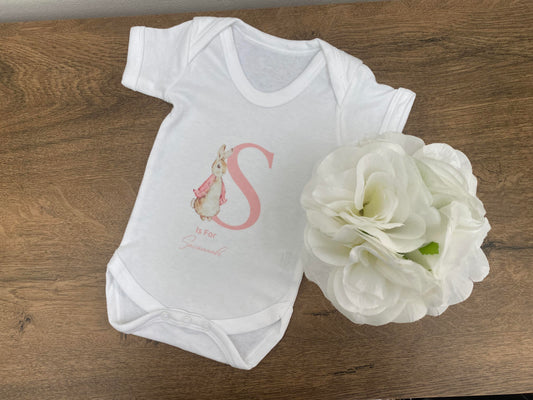 Personalised Letter And Name Bunny Vest