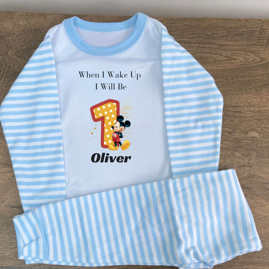Personalised Mickey Themed Pyjamas