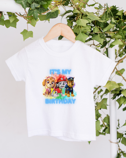 Personalised Its My Birthday  Paw Patrol T-shirt