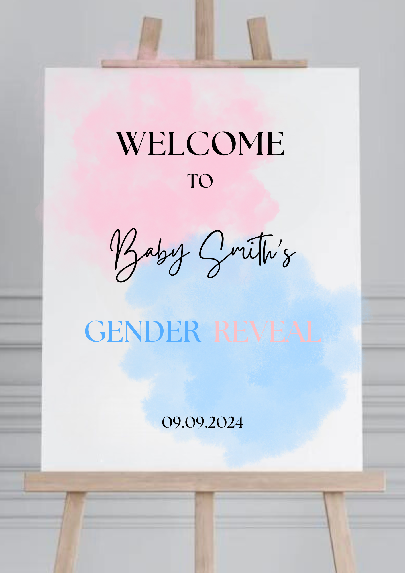 Gender Reveal Welcome Board