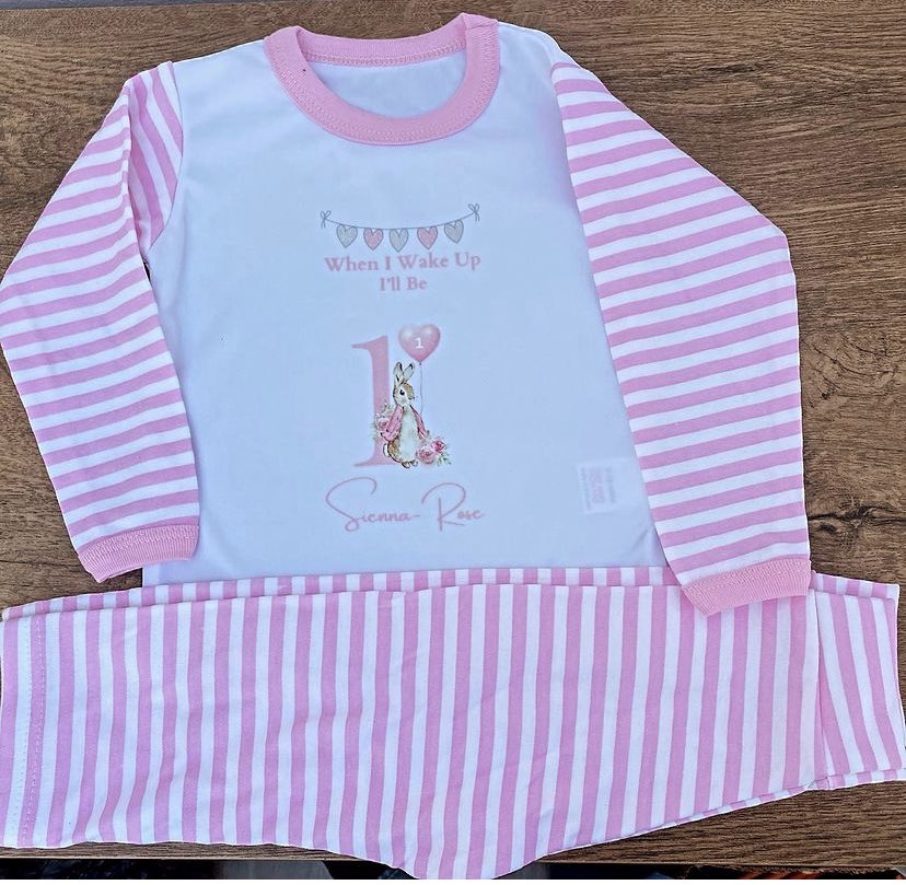 Personalised Bunny Themed Birthday Pyjamas