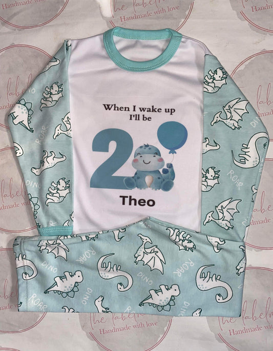 Personalised Dinosaur Birthday Pyjamas