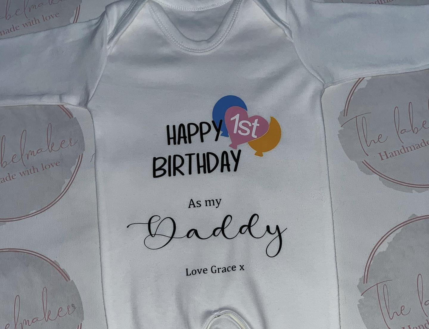 'Happy 1st Birthday as my Daddy' Sleepsuit