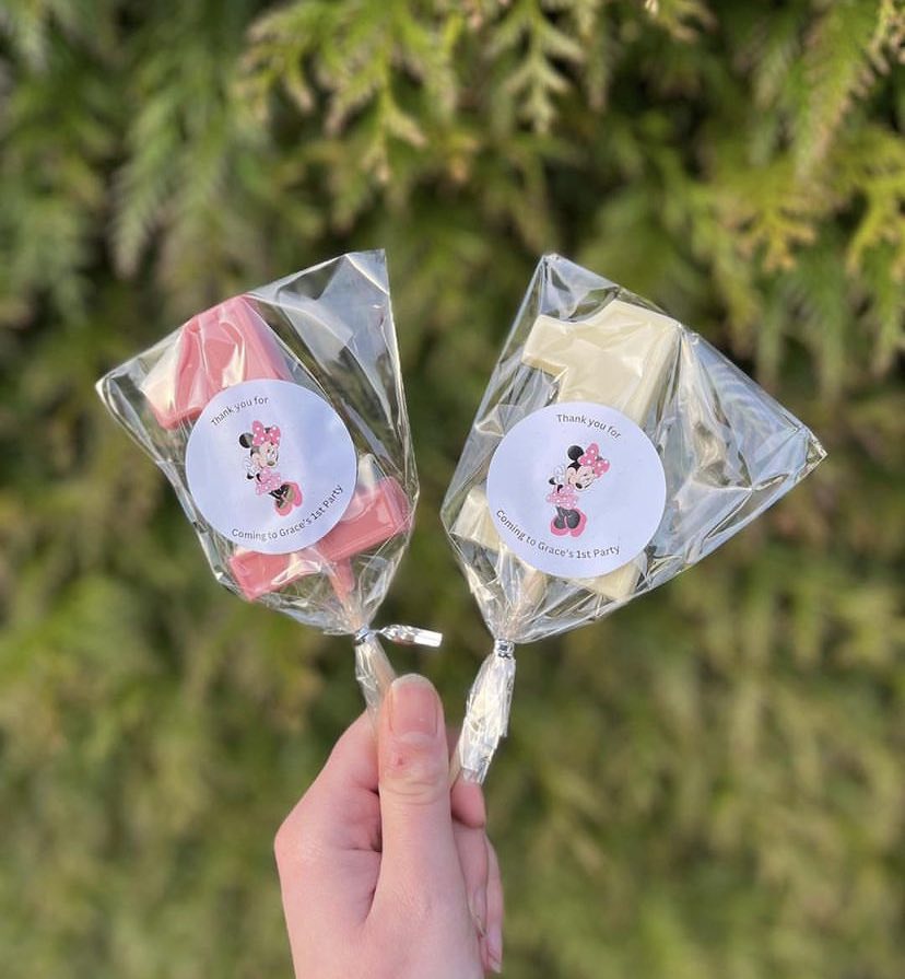 Personalised Minnie Mouse Party Stickers – Thank You for Coming