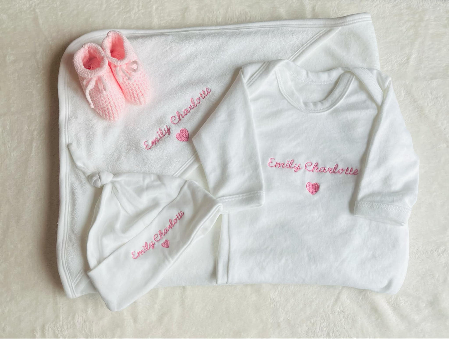 Personalised Embroidered Newborn Baby Set