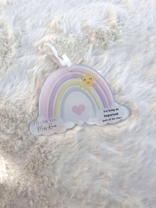 Thank You Teacher Rainbow ornament