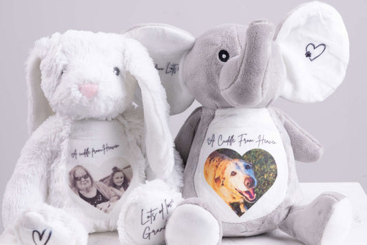 Personalised A Cuddle From Heaven Photo memorial Teddy Bear