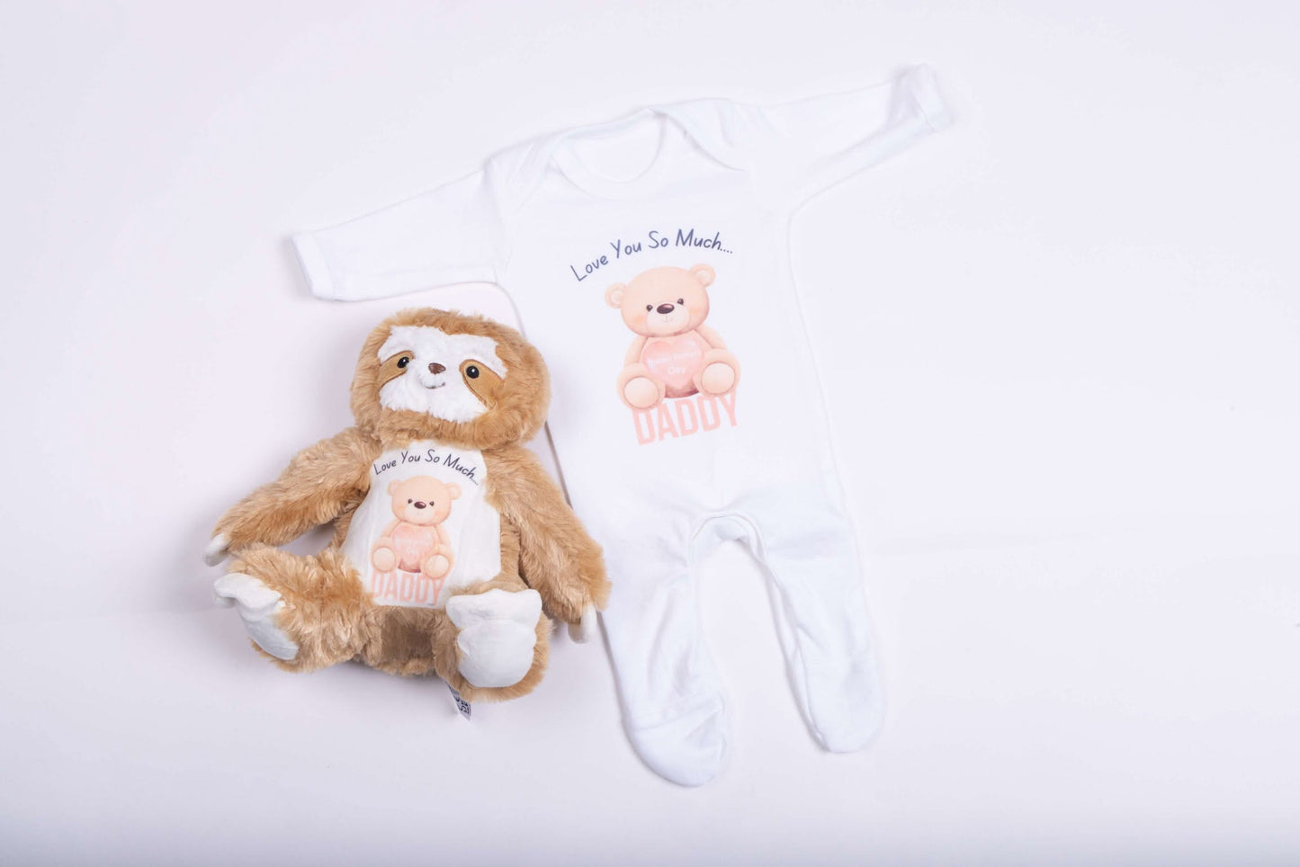 Fathers Day Love You Personalised Baby Sleepsuit