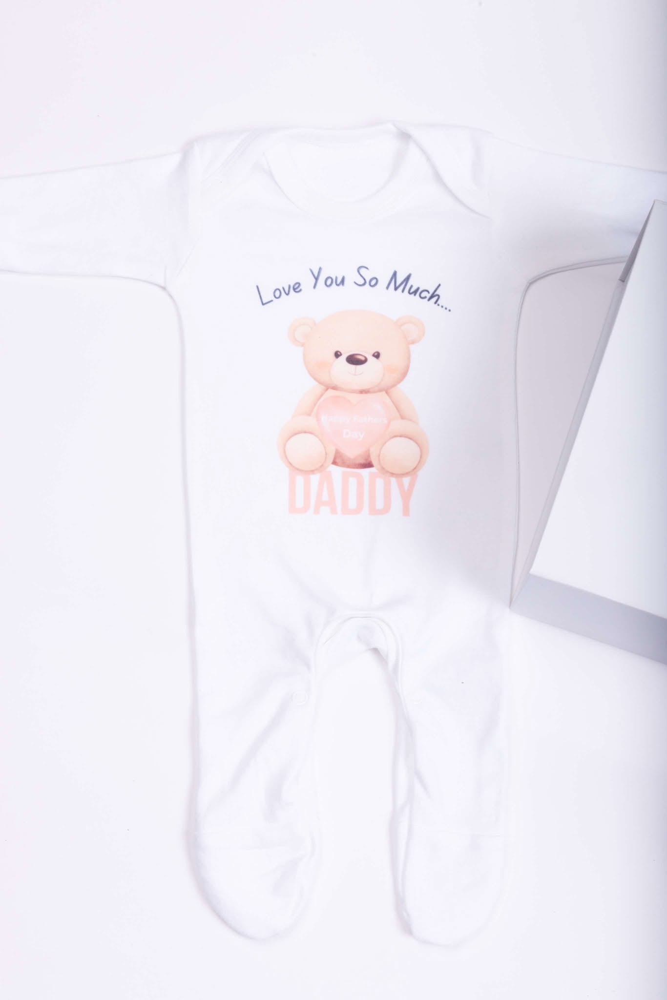 Fathers Day Love You Personalised Baby Sleepsuit