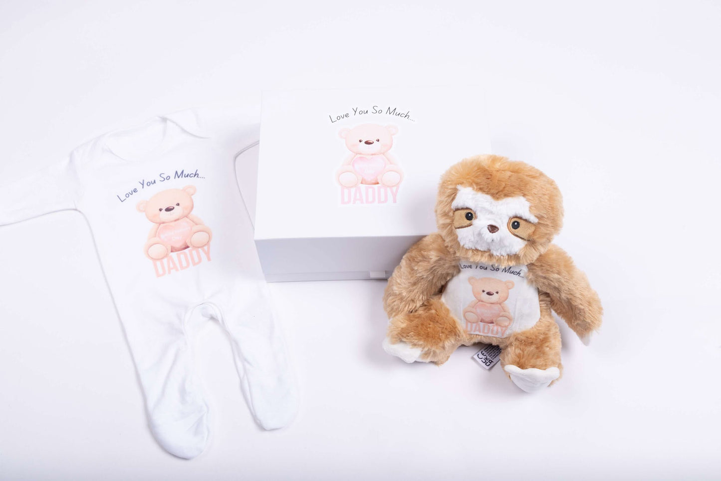 Fathers Day Love You Personalised Baby Sleepsuit