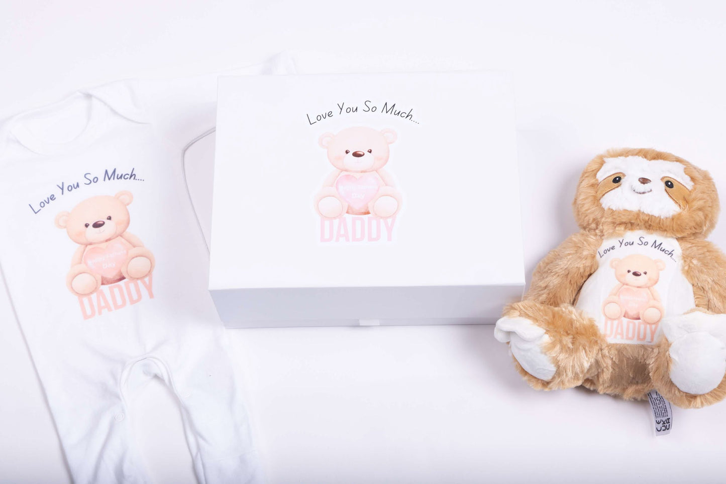 Fathers Day Love You Personalised Baby Sleepsuit