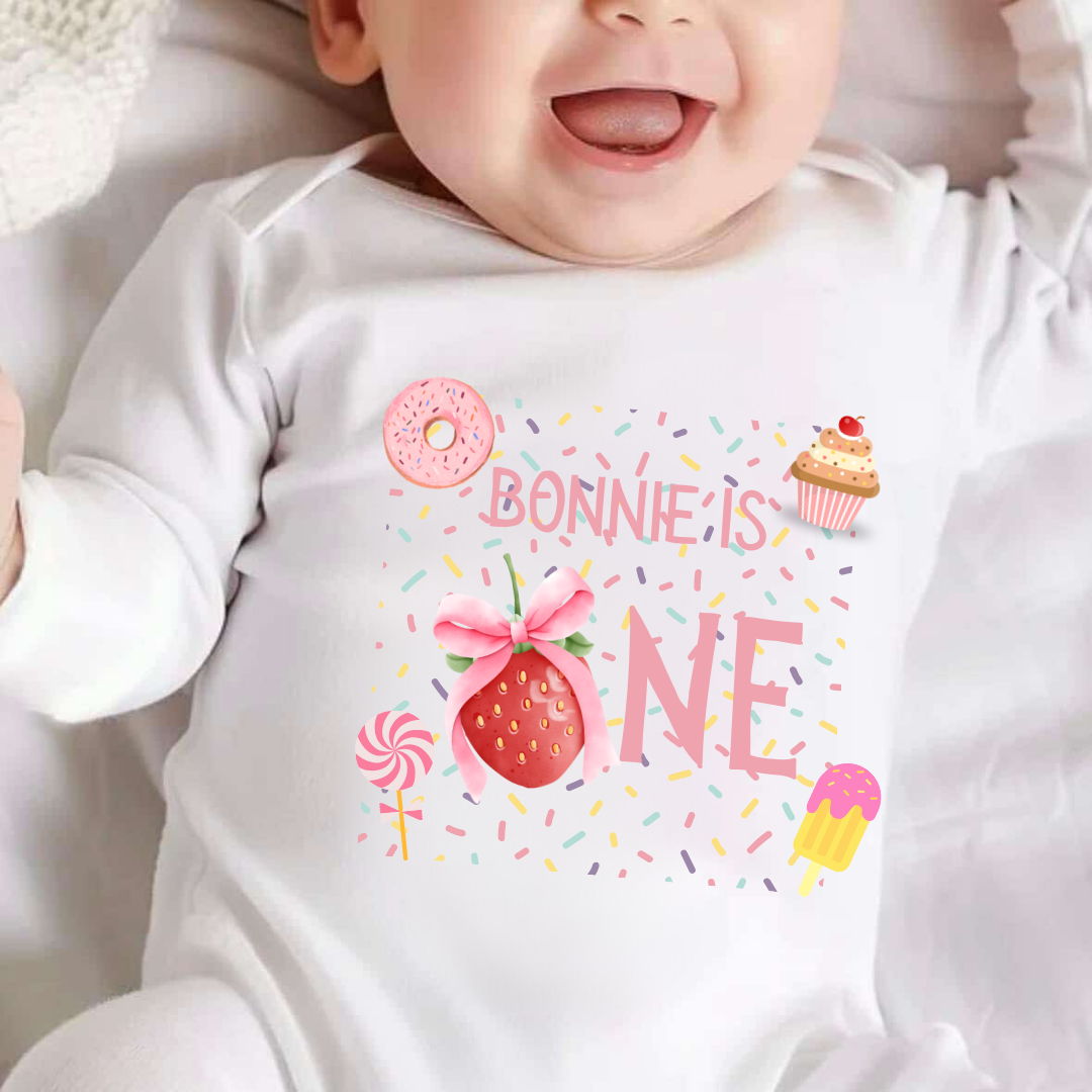 Personalised Sweet One Cake Smash Sleepsuit