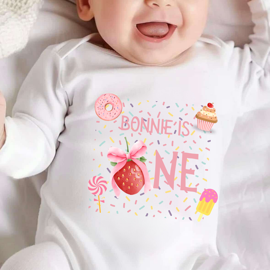 Personalised Sweet One Cake Smash Sleepsuit