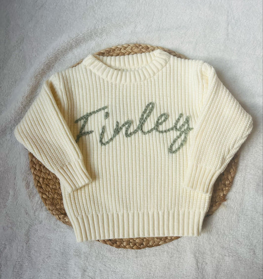 Personalised Hand Embroidery Children's Knitted Jumper