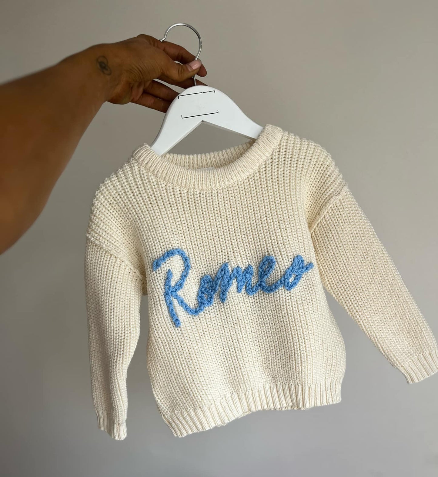 Personalised Hand Embroidered Children's Knitted Jumper