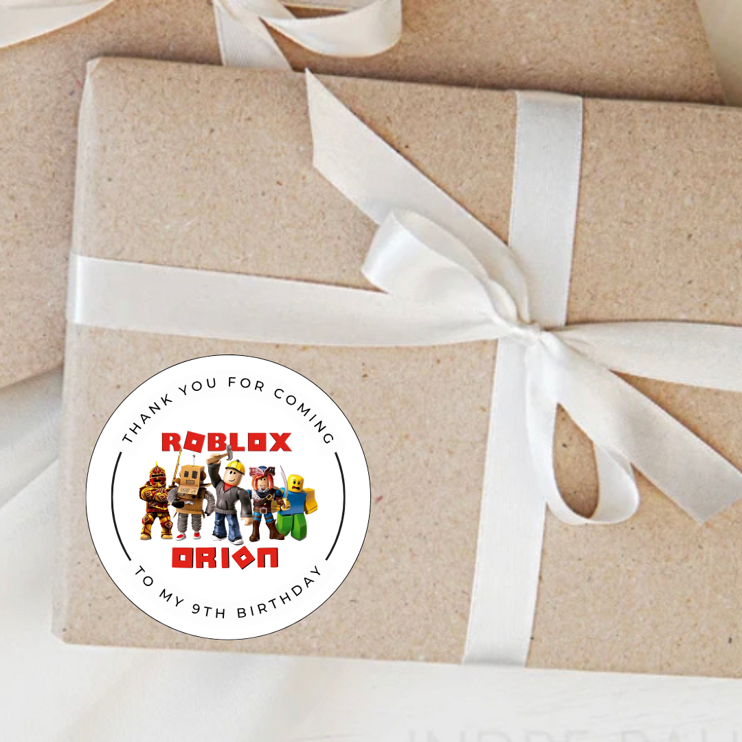 Personalised Roblox Birthday Party Stickers
