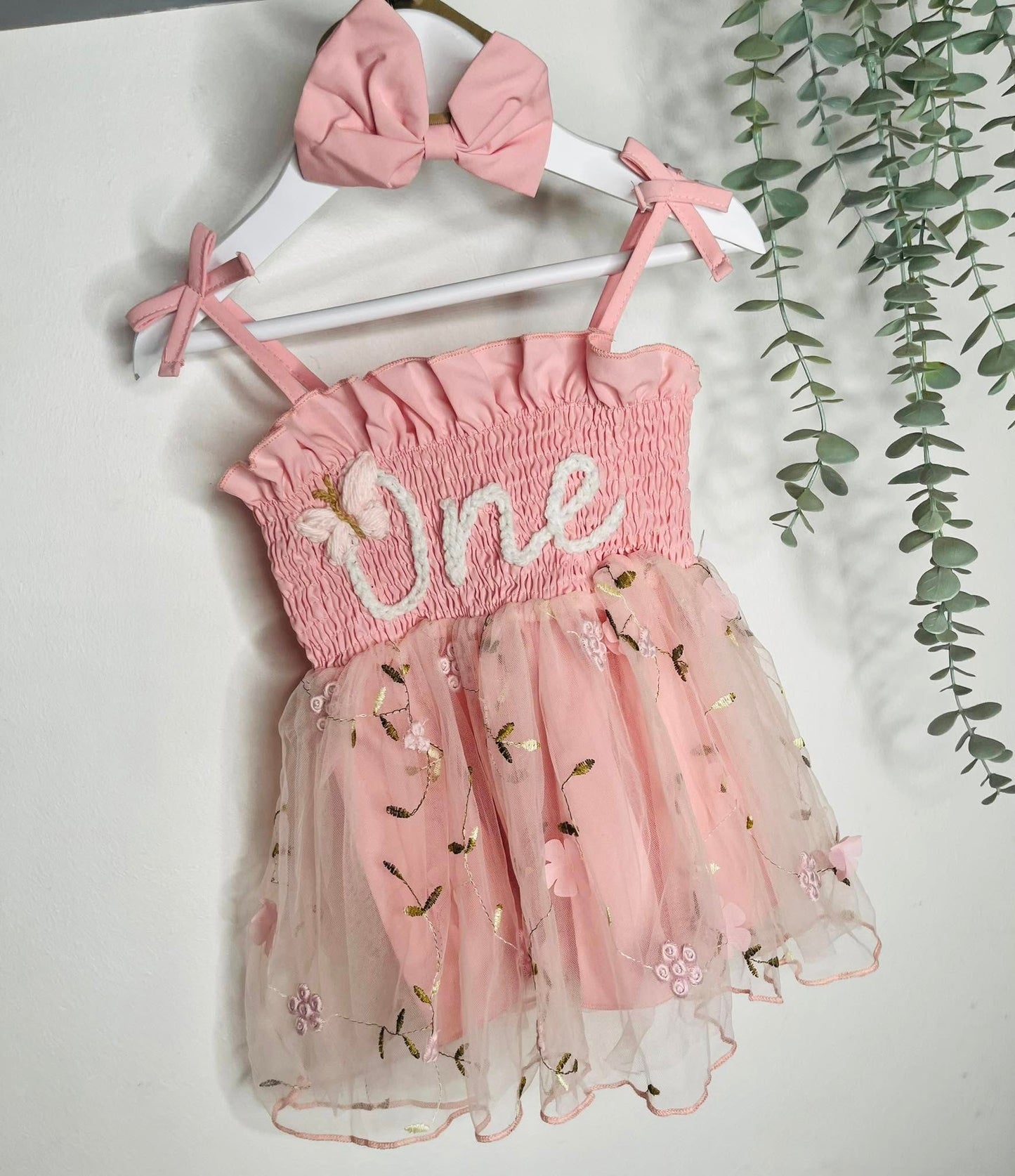 Hand Embroidery Custom Birthday Name/Age Tutu Dress