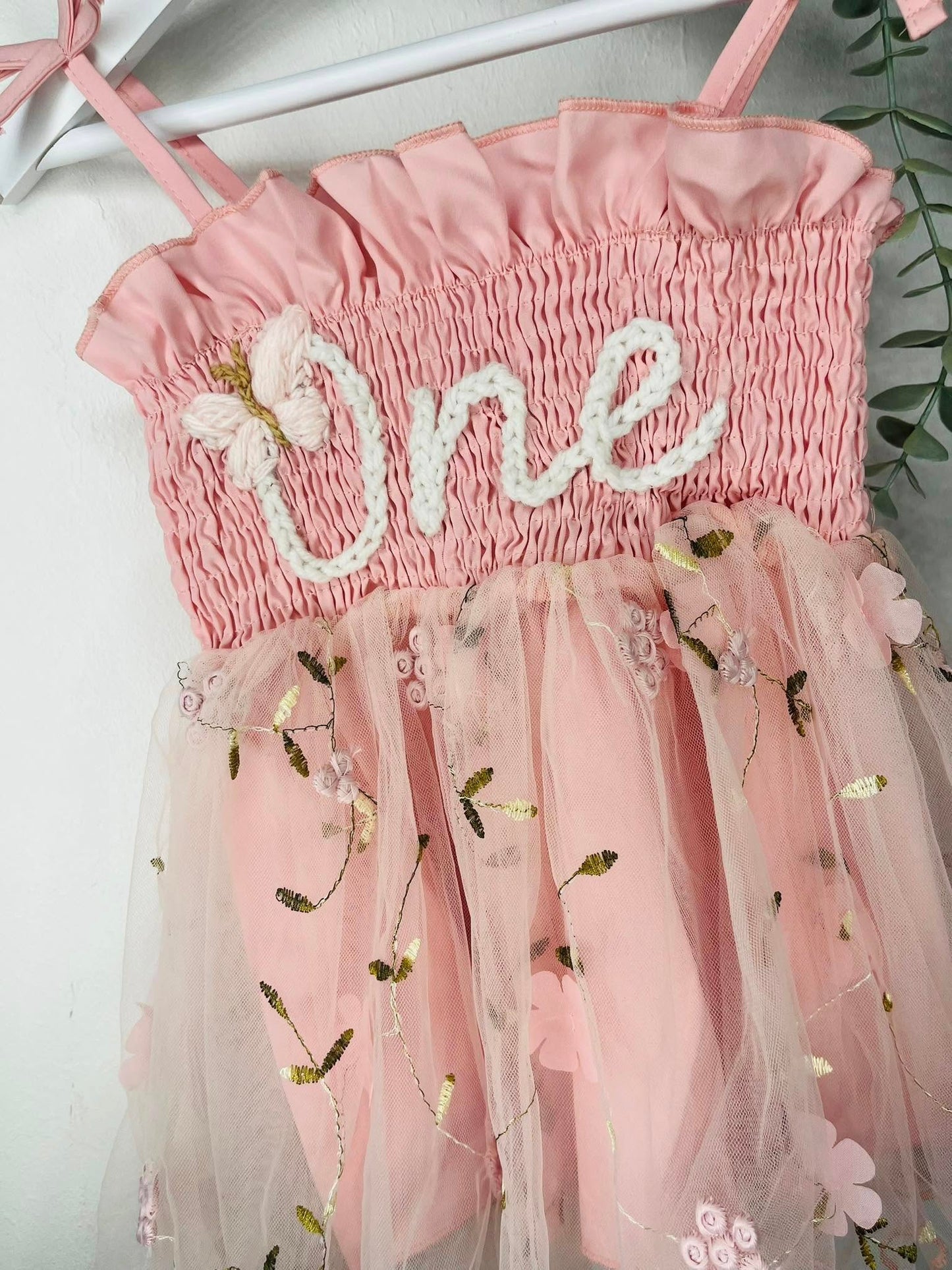 Hand Embroidery Custom Birthday Name/Age Tutu Dress