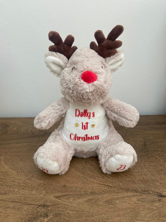 Personalised First Christmas Reindeer Teddy