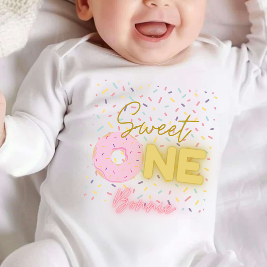 A Sweet One Personalised Birthday Baby Vest