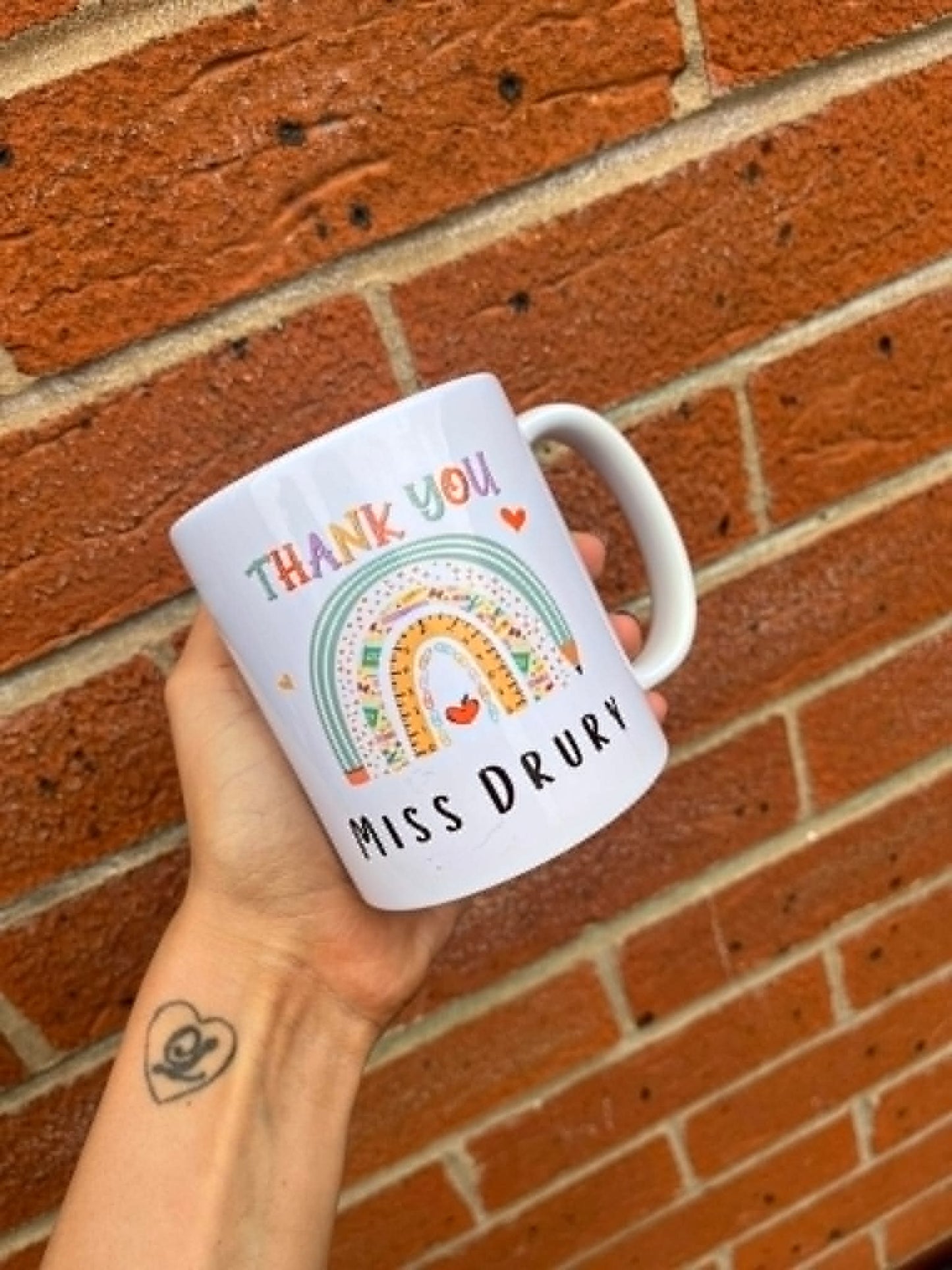 Personalised Thank You Teacher Rainbow Mug