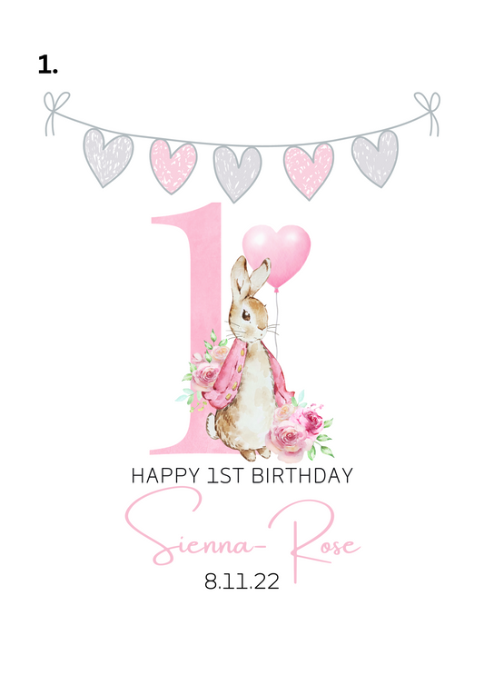 Personalised Bunny Themed Birthday Pyjamas